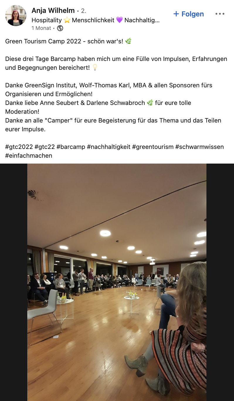 Social Media Post Anja Wilhelm
