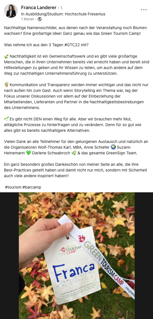 Social Media Post Franca Landerer